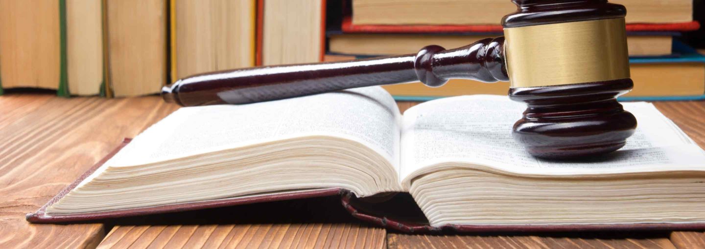 gavel on law book