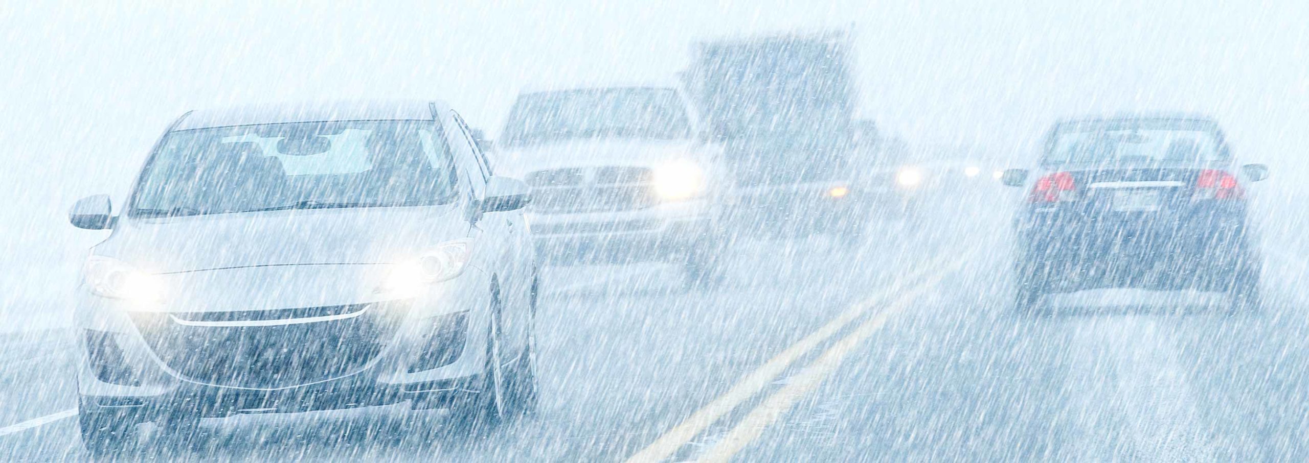 snowy highway traffic